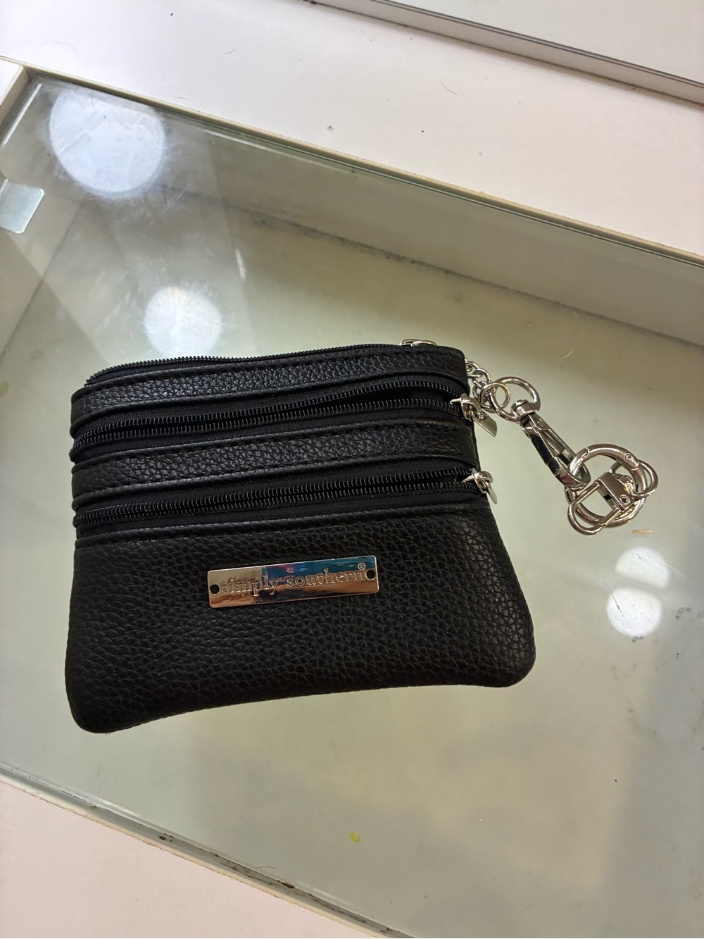 Black simply southern wallet with sliver